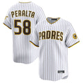 S.Diego Padres #58 Wandy Peralta Player White Limited Home Jdoa Stitched Jerseys
