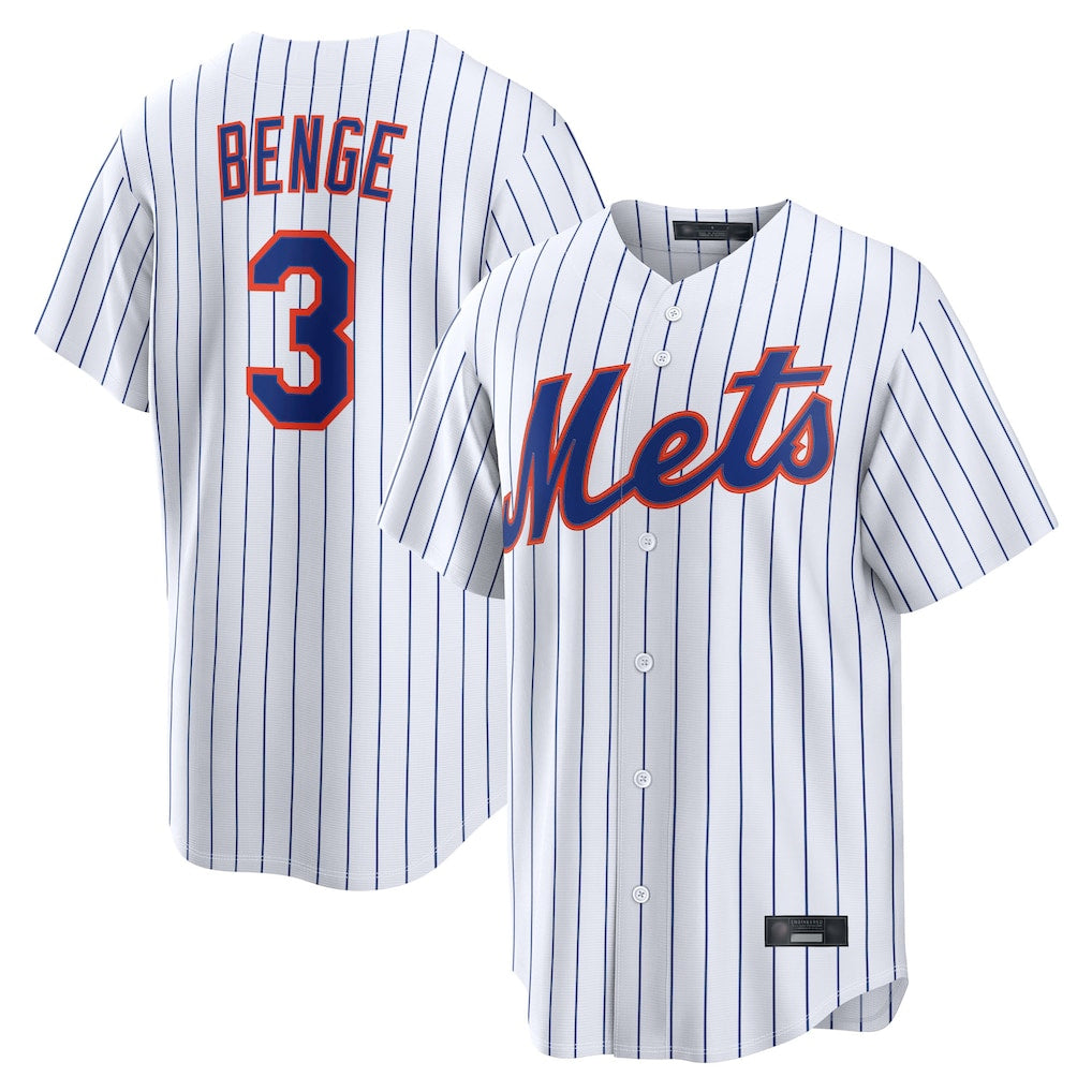 NY.Mets #3 Carson Benge Player White Home Limited Jdoa Stitched Jerseys