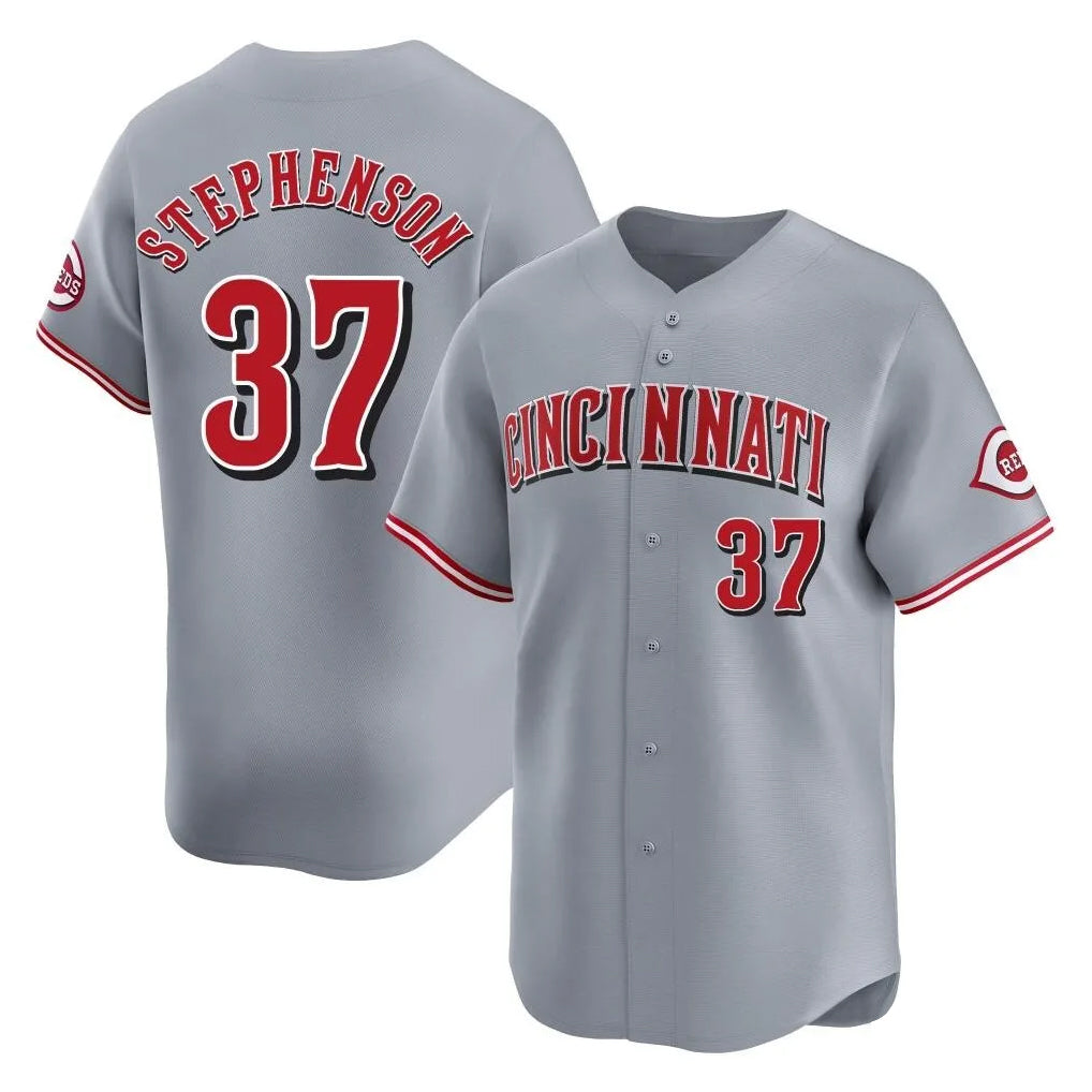C.Reds #37 Tyler Stephenson Player Gray Home Limited Jdoa Stitched Jerseys