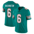 M.Dolphins #6 Malik Washington Player Aqua Limited Alternate Vapor Untouchable Home Game Jdoa Stitched Jerseys