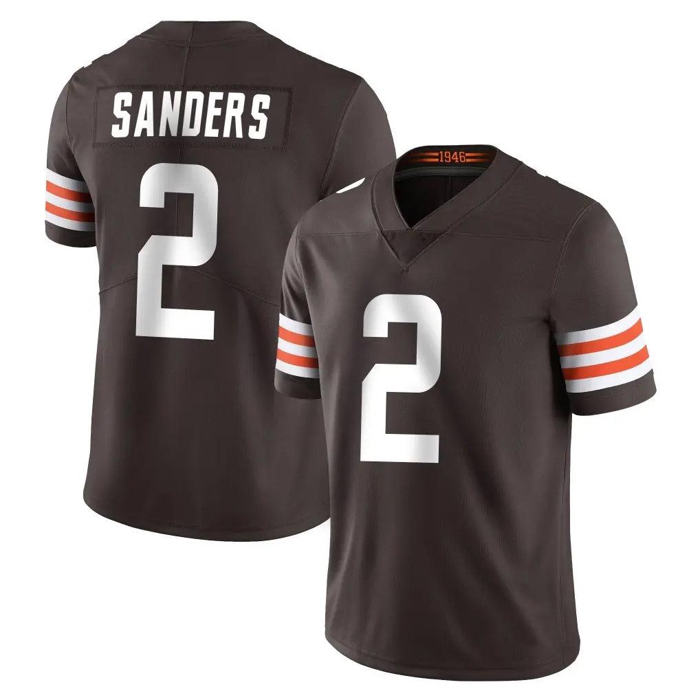 C.Browns #2 Shedeur Sanders Player Brown Color Vapor Untouchable Limited Home Game Jdoa Stitched Jerseys
