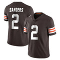 C.Browns #2 Shedeur Sanders Player Brown Color Vapor Untouchable Limited Home Game Jdoa Stitched Jerseys