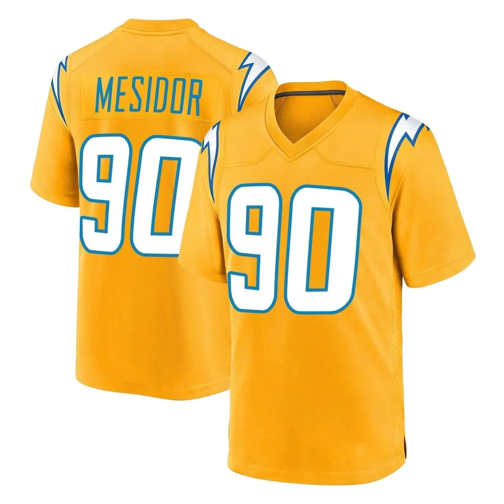 LA.Chargers #90 Akheem Mesidor Player Gold Home Game Stitched Jerseys