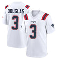 NE.Patriots #3 DeMario Douglas Player White Home Game Jdoa Stitched Jerseys