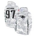 NE.Patriots #97 Milton Williams Player Arctic Camo Salute to Service Pullover Hoodies Limited Game Jdoa Stitched Jerseys