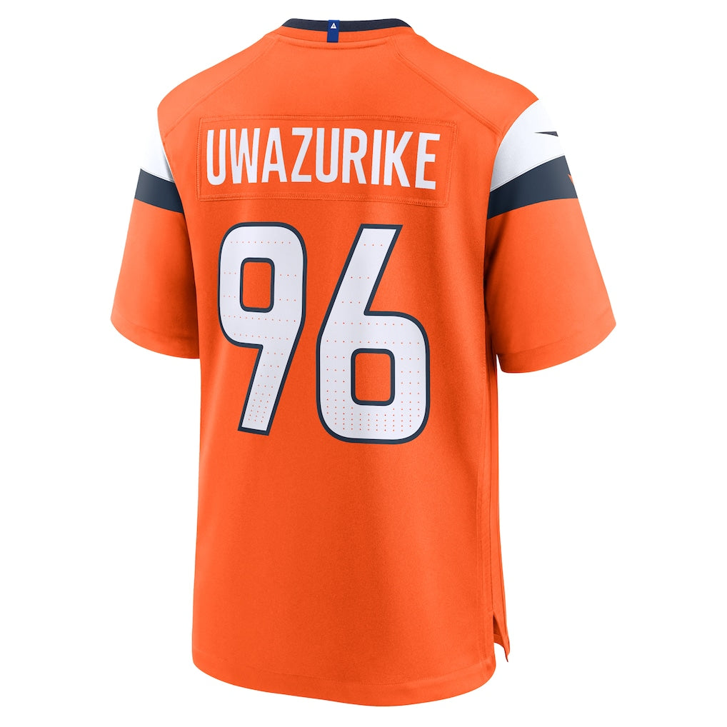 Jdoa D.Broncos #96 Eyioma Uwazurike Orange Team Game Jersey