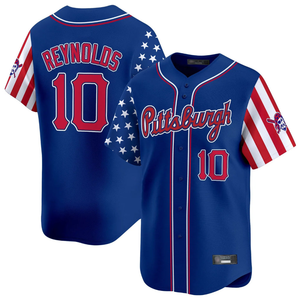 P.Pirates #10 Bryan Reynolds Player Royal 2025 Independence Day Vapor Premier Limited Jdoa Stitched Jerseys