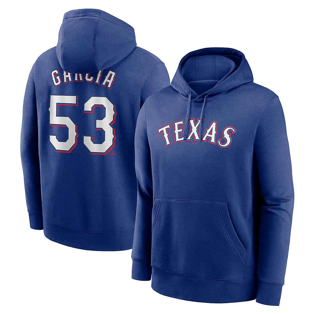 T.Rangers #53 Adolis Garcia Player Royal Pullover Hoodie Jdoa Stitched Jerseys