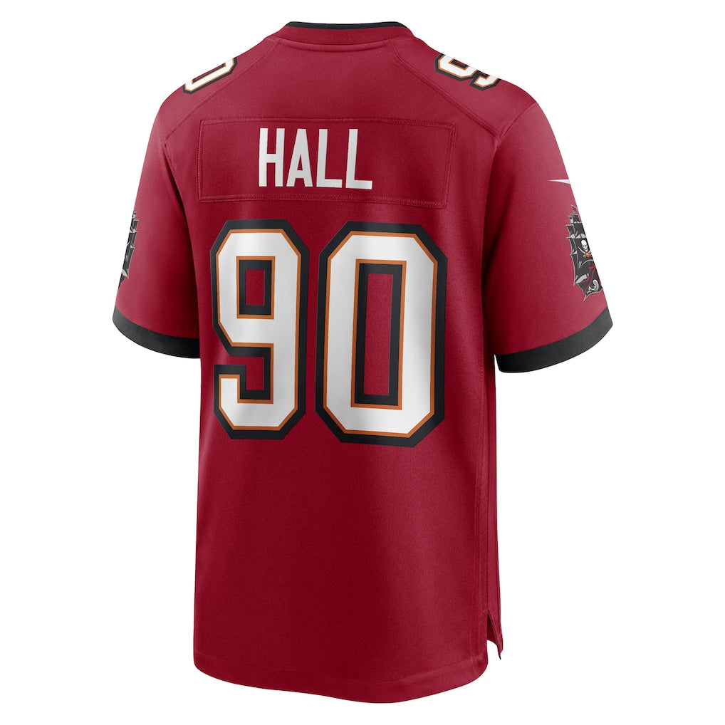 Jdoa TB.Buccaneers #90 Logan Hall Red Game Player Jersey