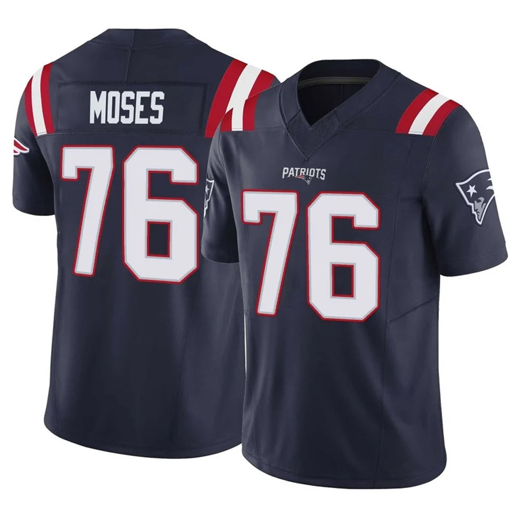 NE.Patriots #76 Morgan Moses Player Navy Limited Vapor F.U.S.E. Home Game Jdoa Stitched Jerseys