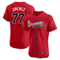 A.Braves #77 Joe Jimenez Player Red Limited Elite Home Game Jdoa Stitched Jerseys