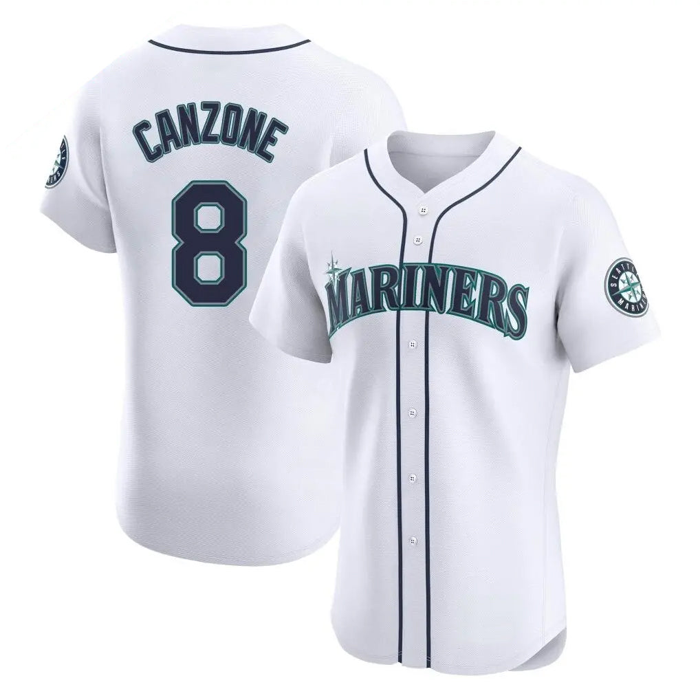 S.Mariners #8 Dominic Canzone Player White Home Limited Elite Jdoa Stitched Jerseys