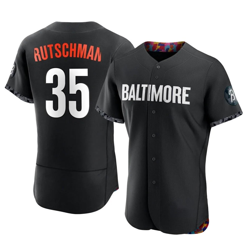 B.Orioles #35 Adley Rutschman Player Black City Connect Limited Elite Home Game Jdoa Stitched Jerseys
