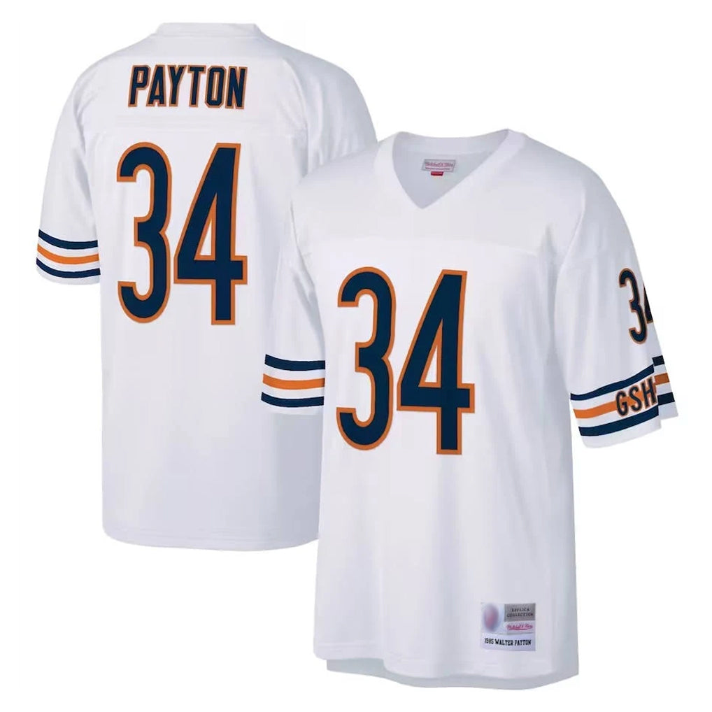 C.Bears #34 Walter Payton Player White 1985 Walter Payton Mitchell & Ness Throwback Retired Jdoa Stitched Jerseys