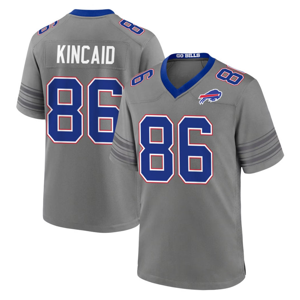 B.Bills #86 Dalton Kincaid Player Gray Nickel City Home Game Jdoa Stitched Jerseys