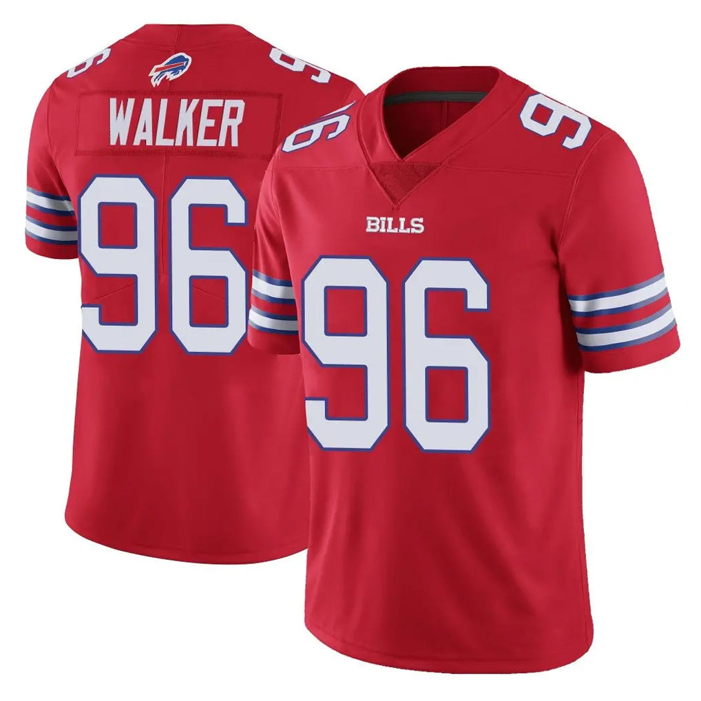 B.Bills #96 Deone Walker Player Red Vapor Untouchable Limited Jdoa Stitched Jerseys