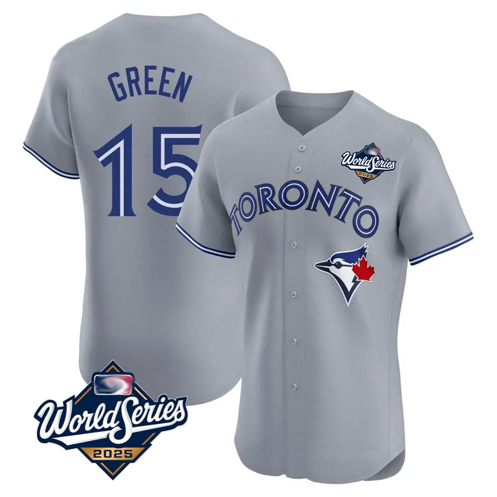 T.Blue Jays #15 Chad Green Player Gray 2025 World Series Elite Limited Jdoa Stitched Jerseys