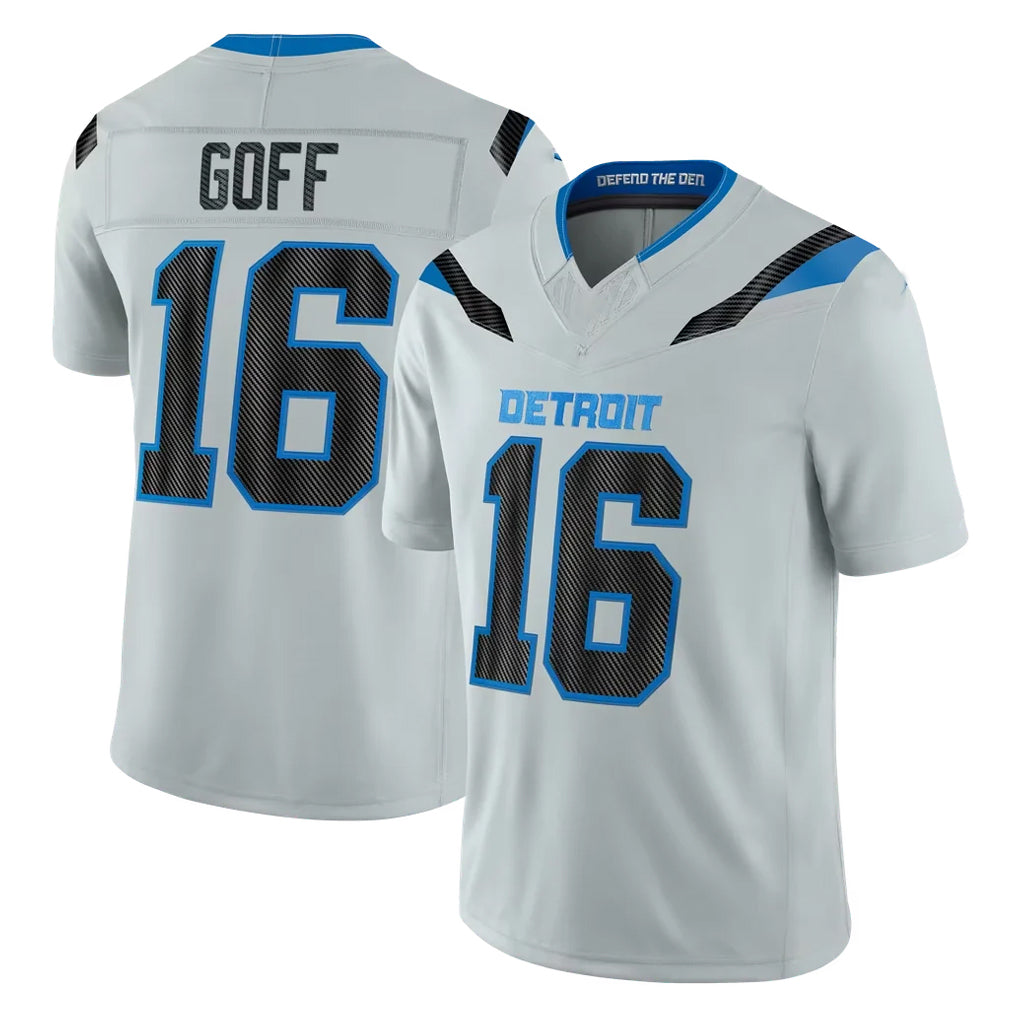 D.Lions #16 Jared Goff Player Silver Limited 2026 Rivalries Collection Home Game Jdoa Stitched Jerseys
