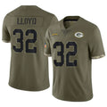 GB.Packers #32 MarShawn Lloyd Player Olive Salute To Service Limited Jdoa Stitched Jerseys