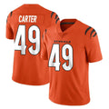 C.Bengals #49 Barrett Carter Player Orange Vapor Untouchable Limited Home Game Jdoa Stitched Jerseys