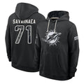 M.Dolphins #71 Jonah Savaiinaea Player 2026 Black Logo Pullover Hoodies Limited Game Jdoa Stitched Jerseys