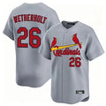 St. Louis Cardinals #26 JJ Wetherholt Player Gray Home Limited Jdoa Stitched Jerseys