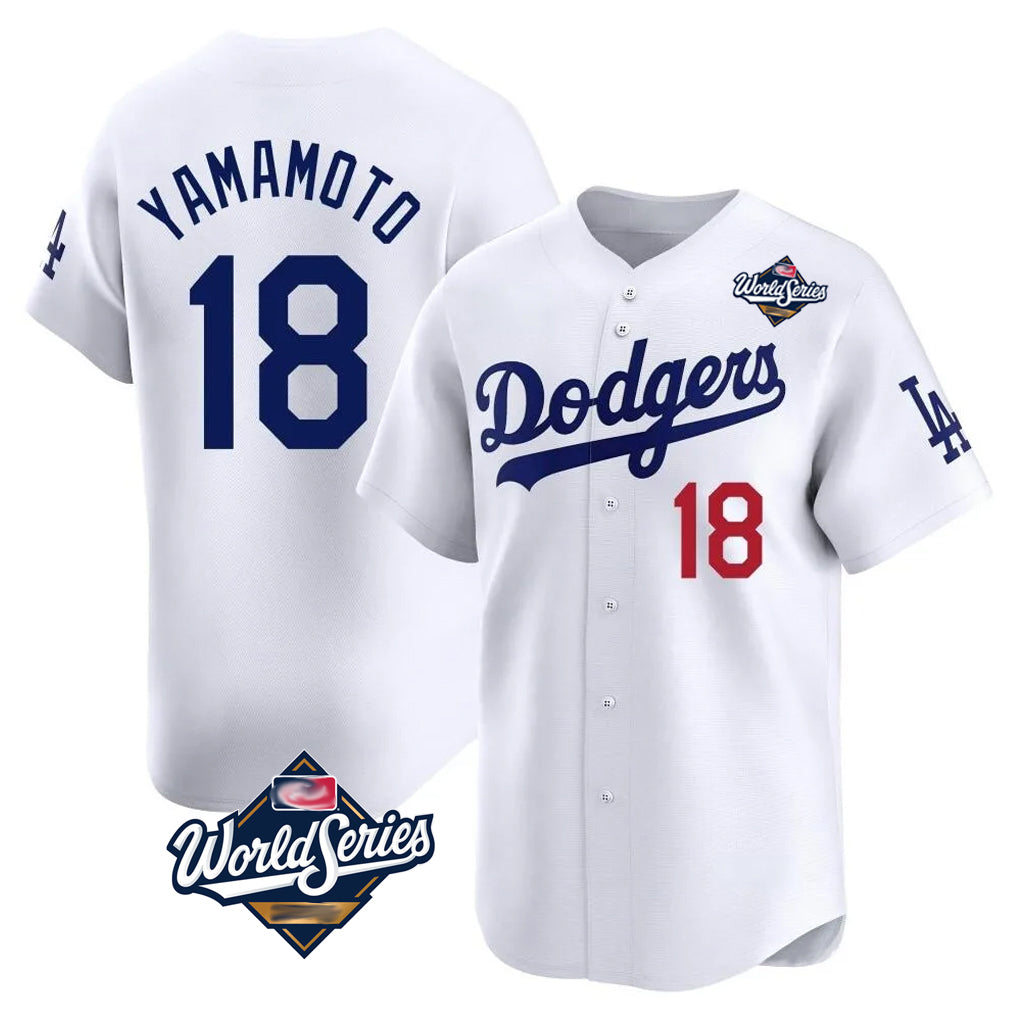 LA.Dodgers #18 Yoshinobu Yamamoto Player White World Series Limited Home Jdoa Stitched Jerseys
