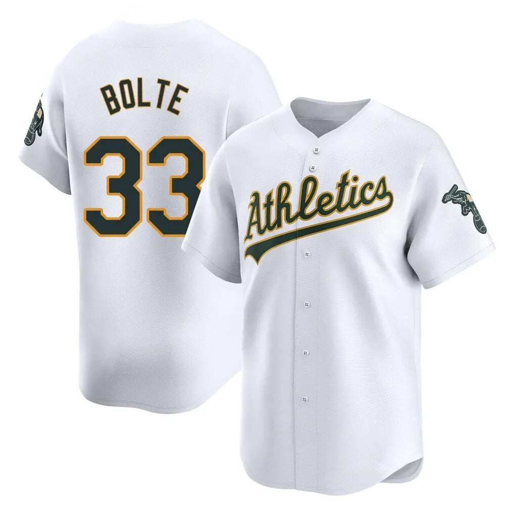 Athletics #33 Henry Bolte Player White Limited Home Game Jdoa Stitched Jerseys
