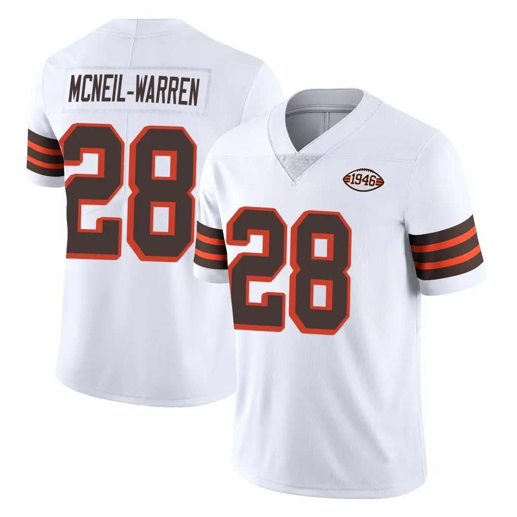 C.Browns #28 Emmanuel McNeil-Warren Player White Limited  Vapor 1946 Collection Alternate Game Jdoa Stitched Jerseys