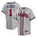 A.Braves #1 Ozzie Albies Player Gray Home Game Jdoa Stitched Jerseys