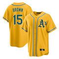 Athletics #15 Seth Brown Player Gold Alternate Home Game Jdoa Stitched Jerseys