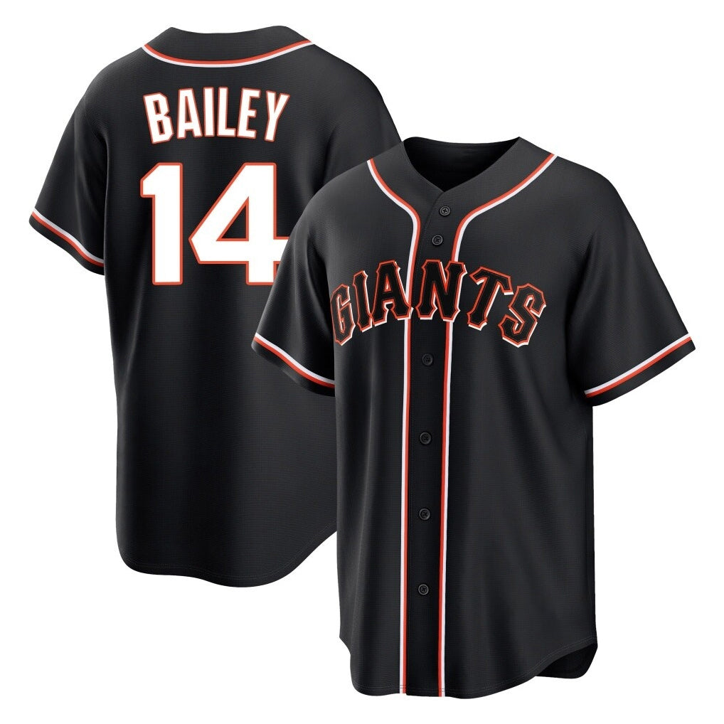 SF.Giants #14 Patrick Bailey Player Black Fashion Out Home Limited Jdoa Stitched Jerseys