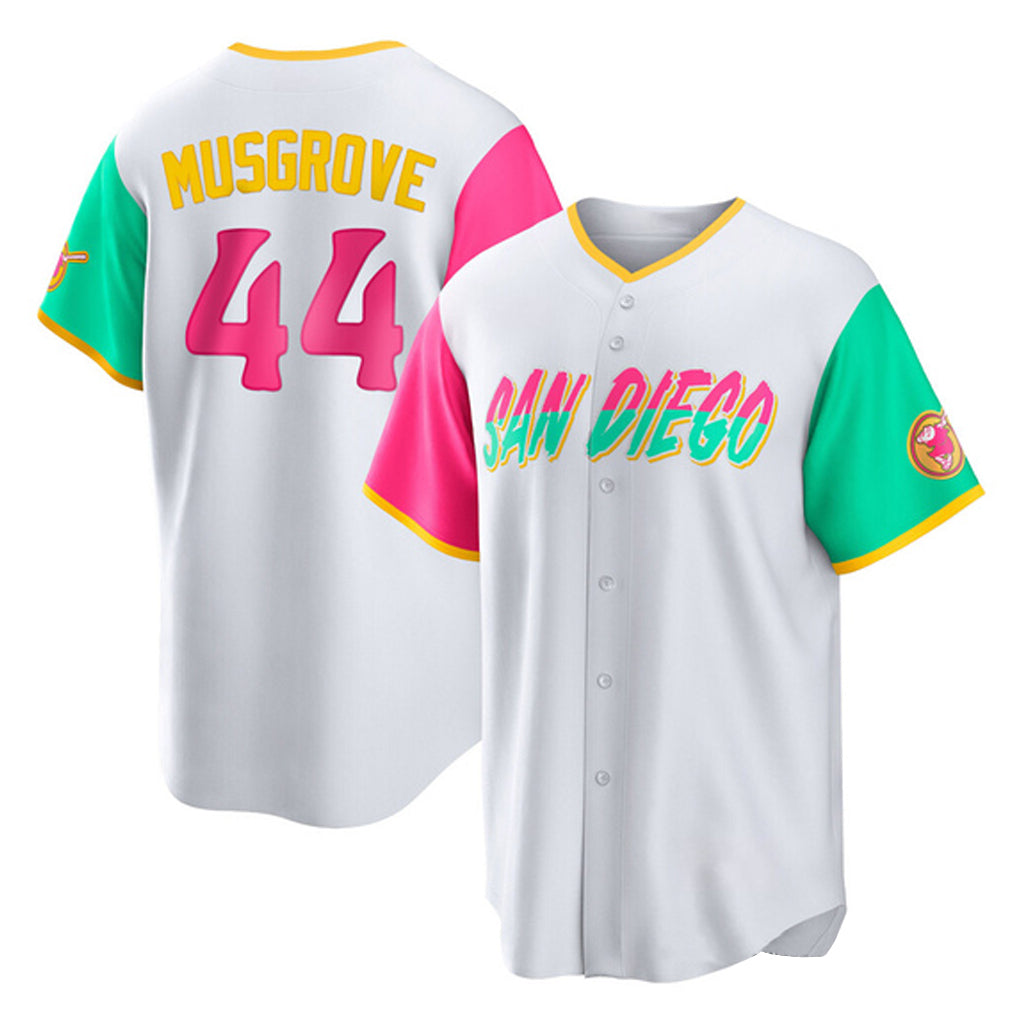 S.Diego Padres #44 Joe Musgrove Player White City Connect Home Game Jdoa Stitched Jerseys