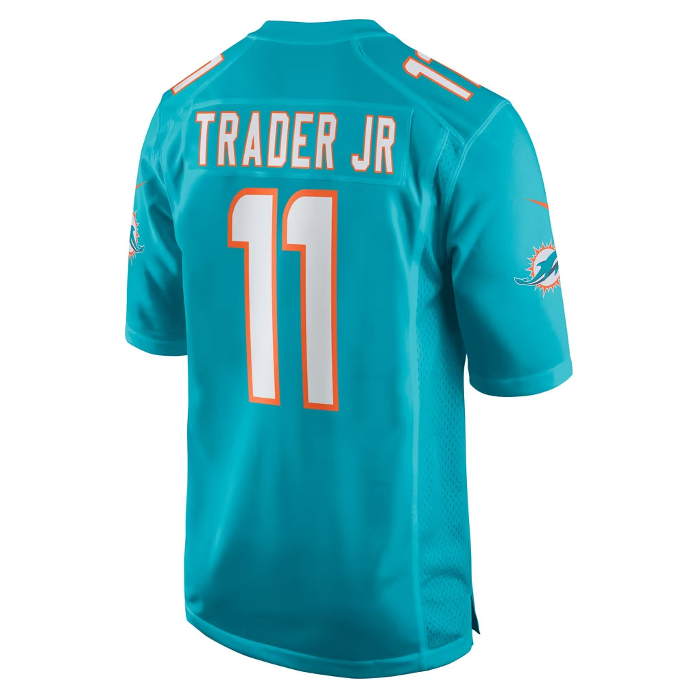 M.Dolphins #11 Dante Trader Jr. Player Aqua Home Game Jdoa Stitched Jerseys