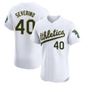 Athletics #40 Luis Severino Player White Limited Elite Home Game Jdoa Stitched Jerseys