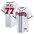 A.Braves #77 Joe Jimenez Player White Home Game Jdoa Stitched Jerseys