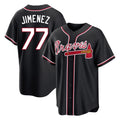 A.Braves #77 Joe Jimenez Player Black Fashion Out Game Jdoa Stitched Jerseys