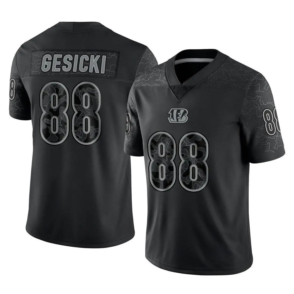 C.Bengals #88 Mike Gesicki Player Black Reflective Limited Game Jdoa Stitched Jerseys