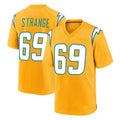 LA.Chargers #69 Cole Strange Player Gold Home Game Stitched Jerseys