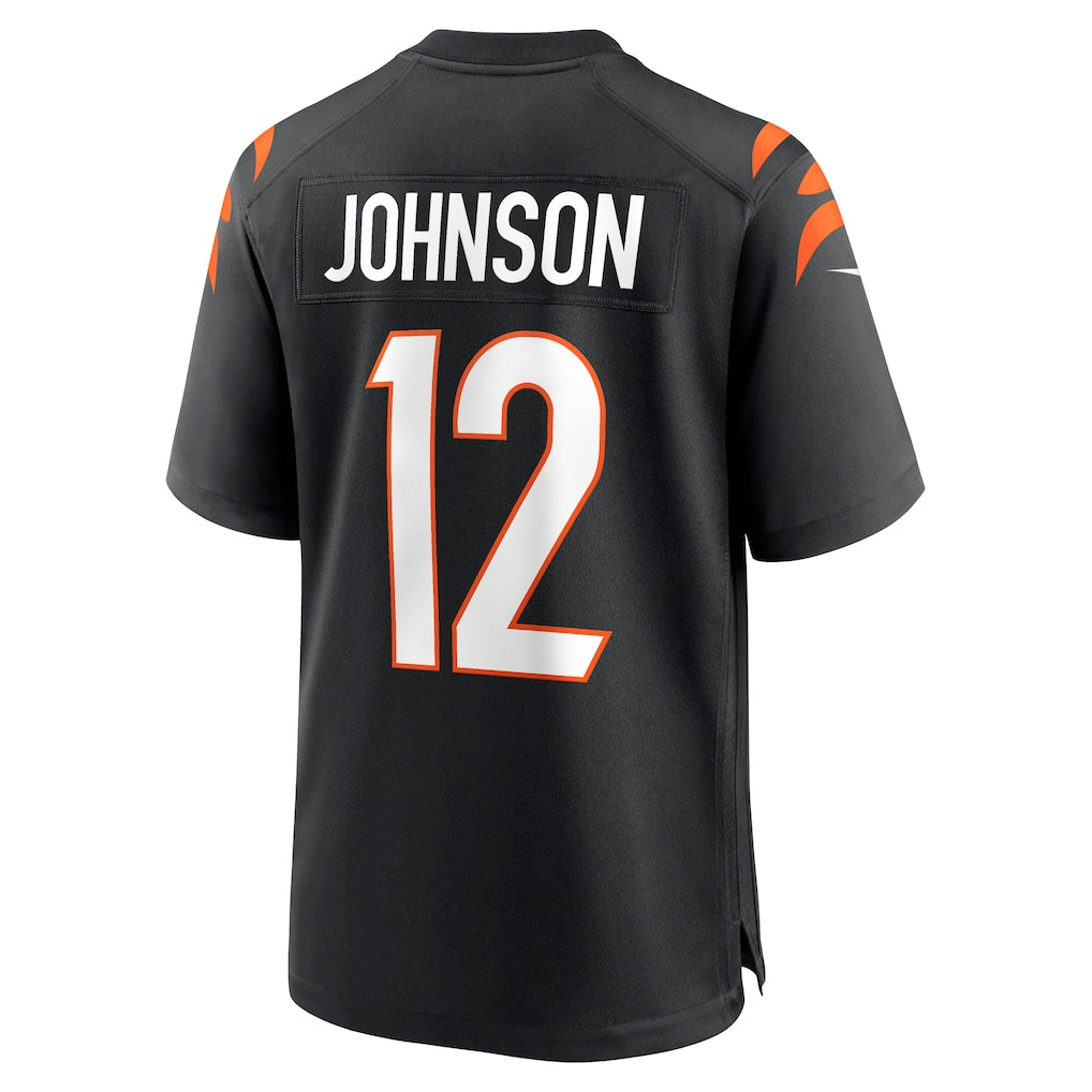 Jdoa C.Bengals #12 Tyron Johnson Black Home Game Player Jersey