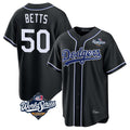 LA.Dodgers #50 Mookie Betts Player Black World Series Carbon Limited Home Jdoa Stitched Jerseys
