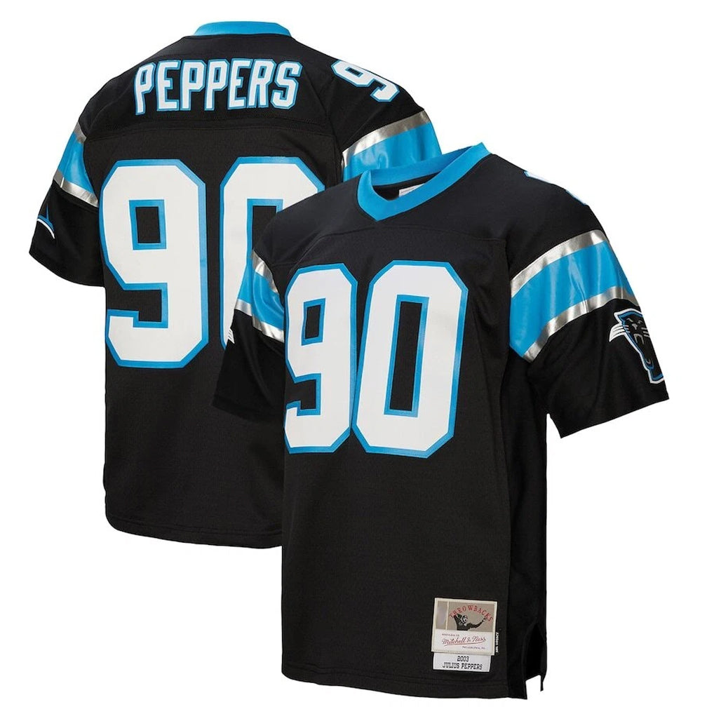 C.Panthers #90 Julius Peppers Player Black Mitchell & Ness Legacy Replica Jdoa Stitched Jerseys