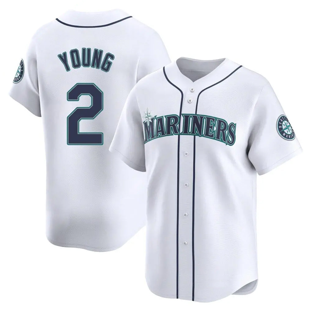 S.Mariners #2 Cole Young Player White Home Limited Jdoa Stitched Jerseys