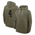 D.Cowboys #4 Dak Prescott Player Olive Salute to Service Pullover Hoodies Limited Jdoa Stitched Jerseys