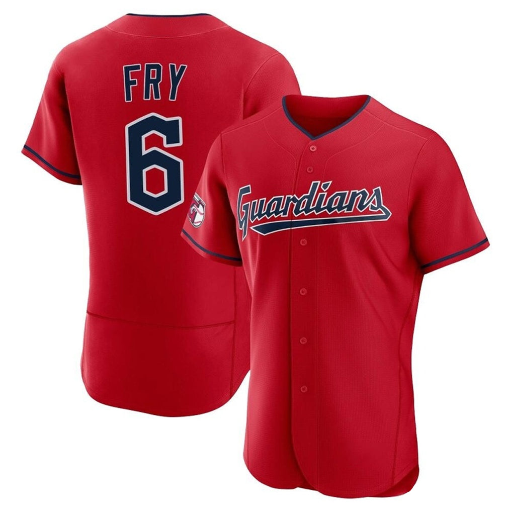C.Guardians #6 David Fry Player Red Limited Elite Home Jdoa Stitched Jerseys