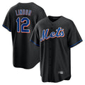 NY.Mets #12 Francisco Lindor Player Black Replica Home Game Jdoa Stitched Jerseys