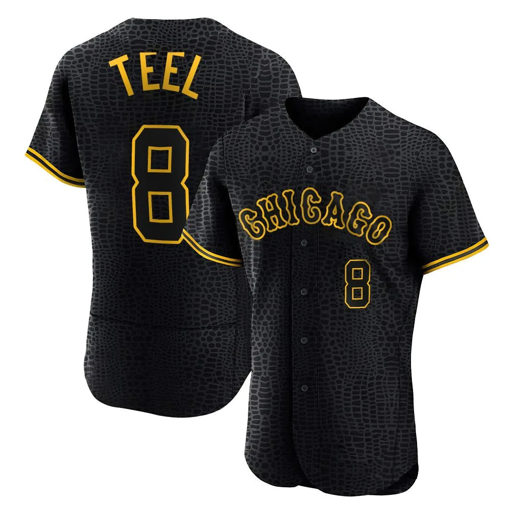 C.White Sox #8 Kyle Teel Player Black Snake Skin City Limited Elite Home Jdoa Stitched Jerseys