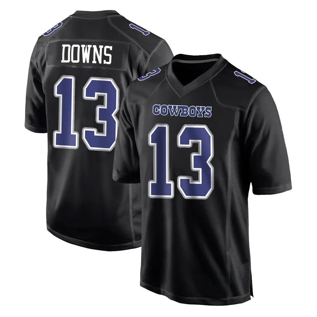 D.Cowboys #13 Caleb Downs Player Carbon Black Fashion Home Game Jdoa Stitched Jerseys