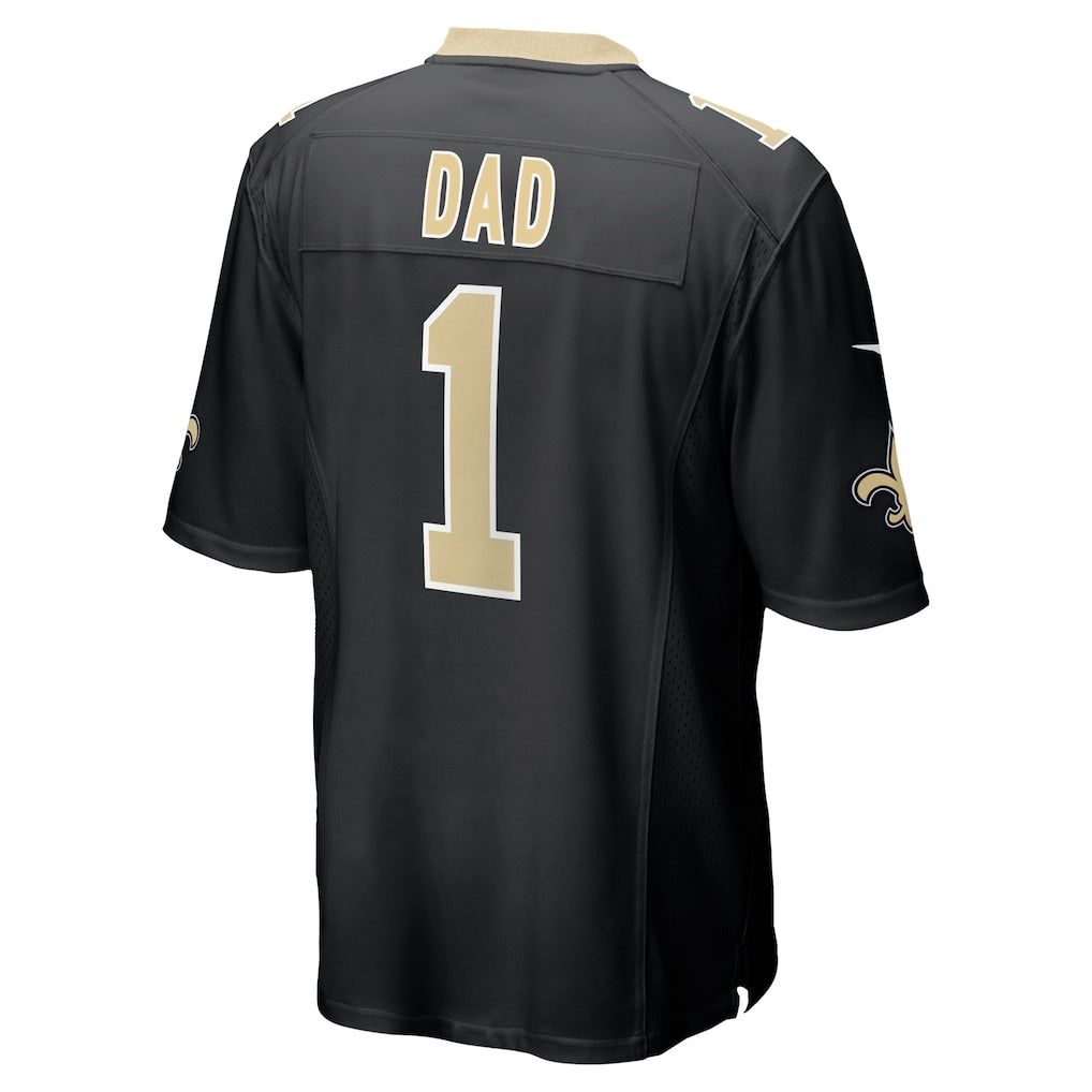 Jdoa NO.Saints #1 Dad Black Game Jersey