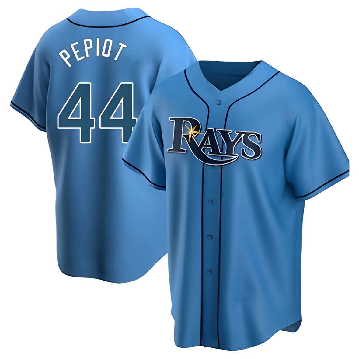 T.Bay Rays #44 Ryan Pepiot Player Light Blue Home Game Jdoa Stitched Jerseys
